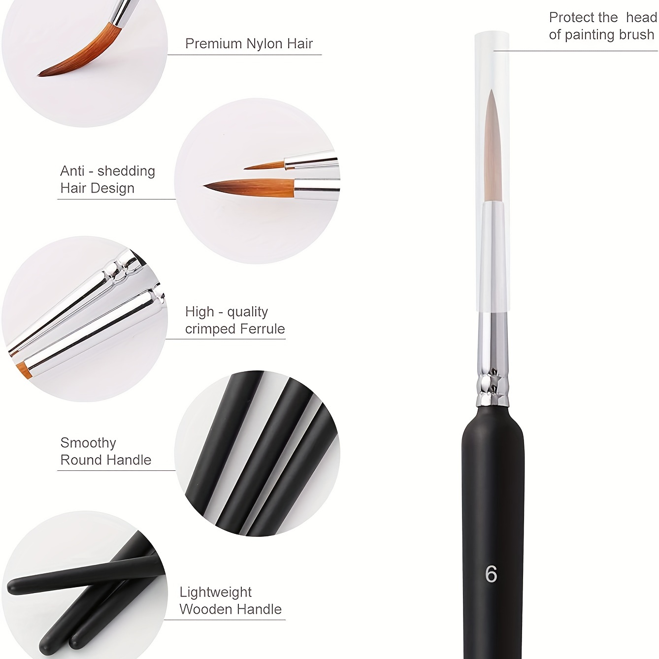 Detailing Brush Set - 10pcs Miniature Paint Brushes, Detail Fine
