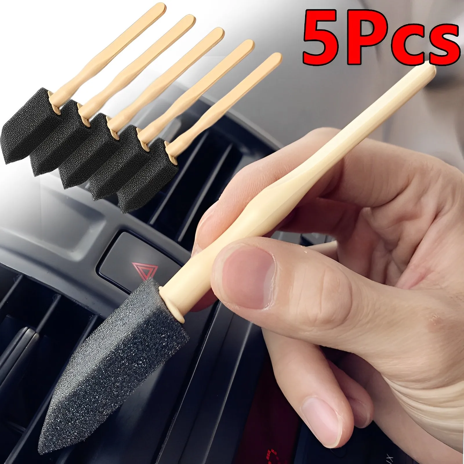 5Pcs Car Air Outlet Sponge Bru - مراجعة Dirt Brush Interior وسعره