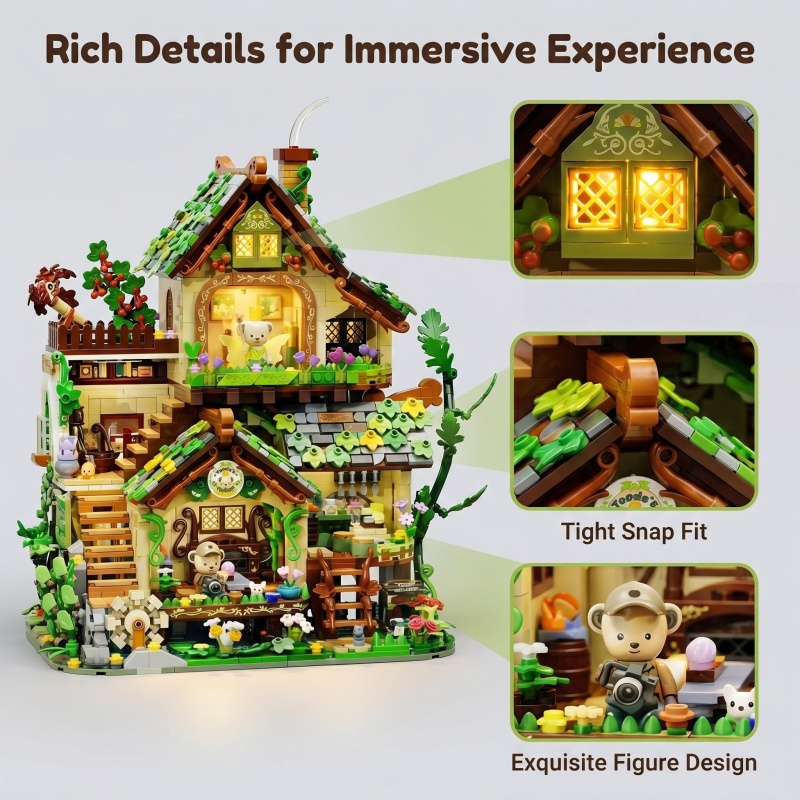 Whimsical Forest Elf Cottage B - مراجعة Interior Detailing Kit وسعره