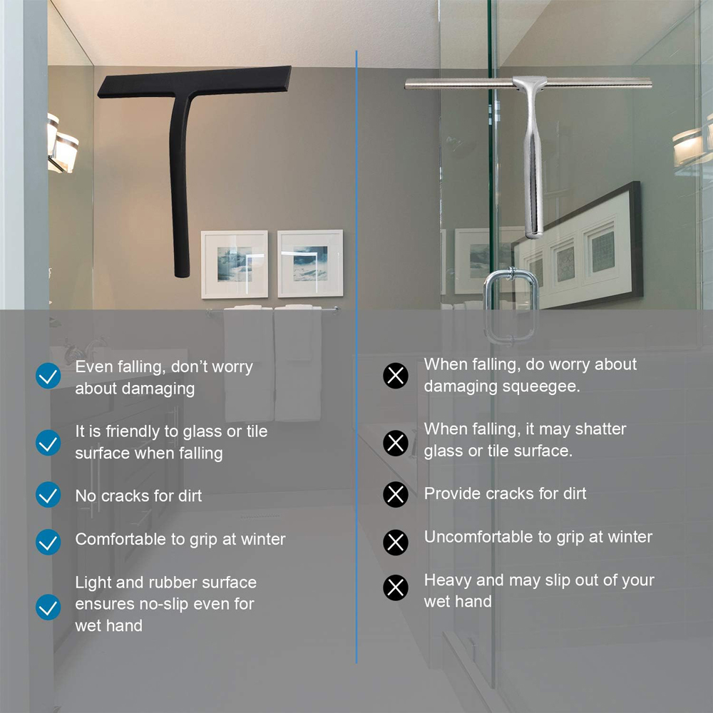 Matte Black Silicone Squeegee  - مراجعة Glass Cleaner Streak وسعره