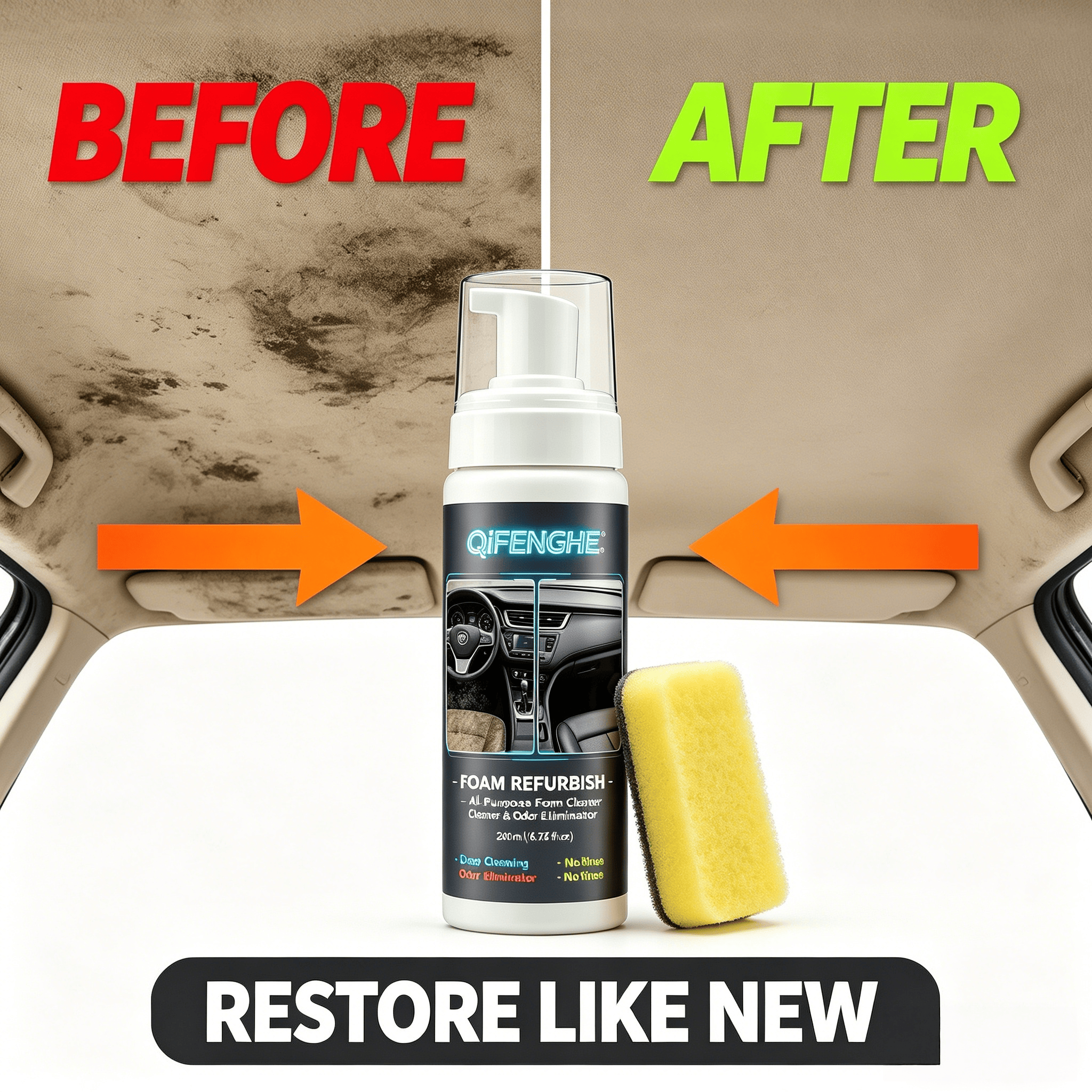 200ML No Rinse Car Foam Cleane - مراجعة Odor Eliminator Car وسعره