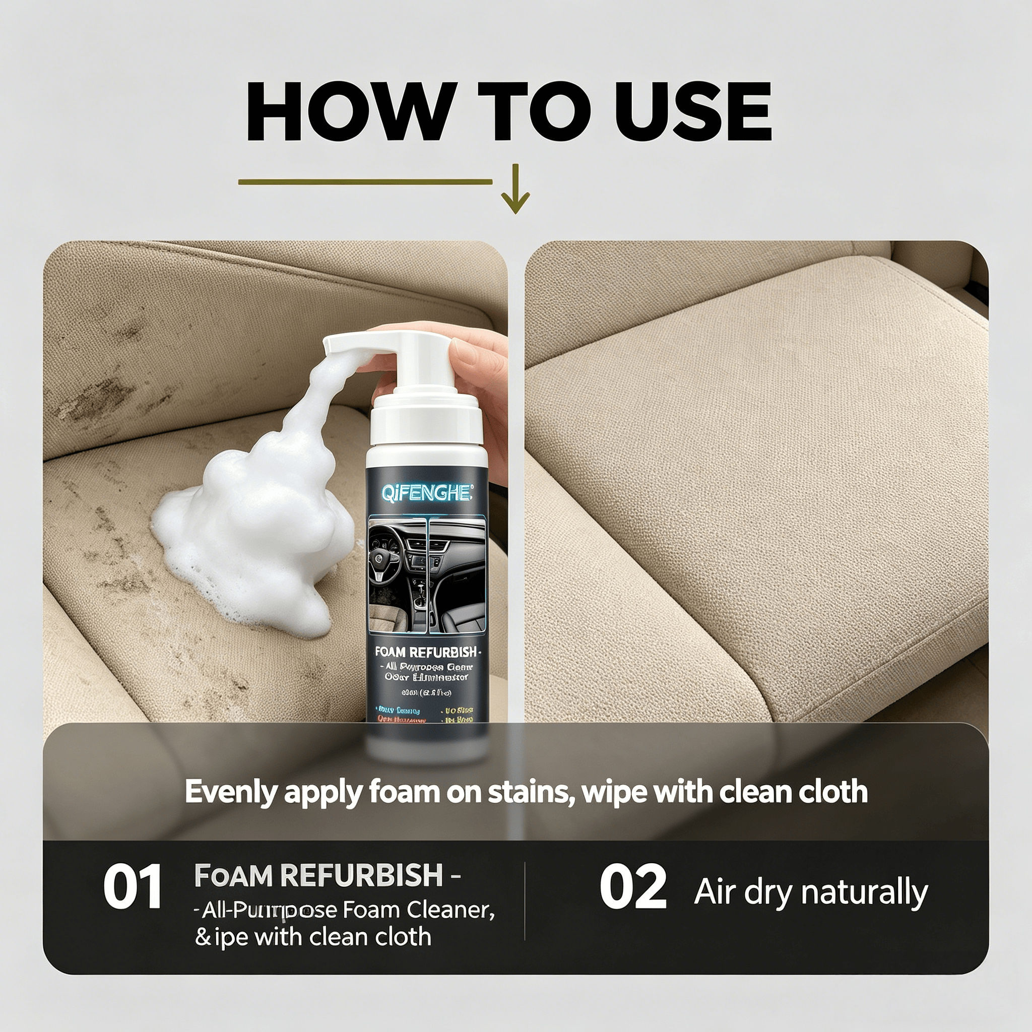 200ML No Rinse Car Foam Cleane - مراجعة Odor Eliminator Car وسعره