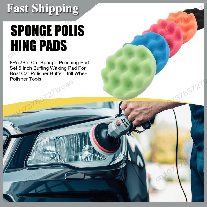 -A99Z 8Pcs/Set Car Sponge Poli - مراجعة Polish Pad Set Buffer وسعره