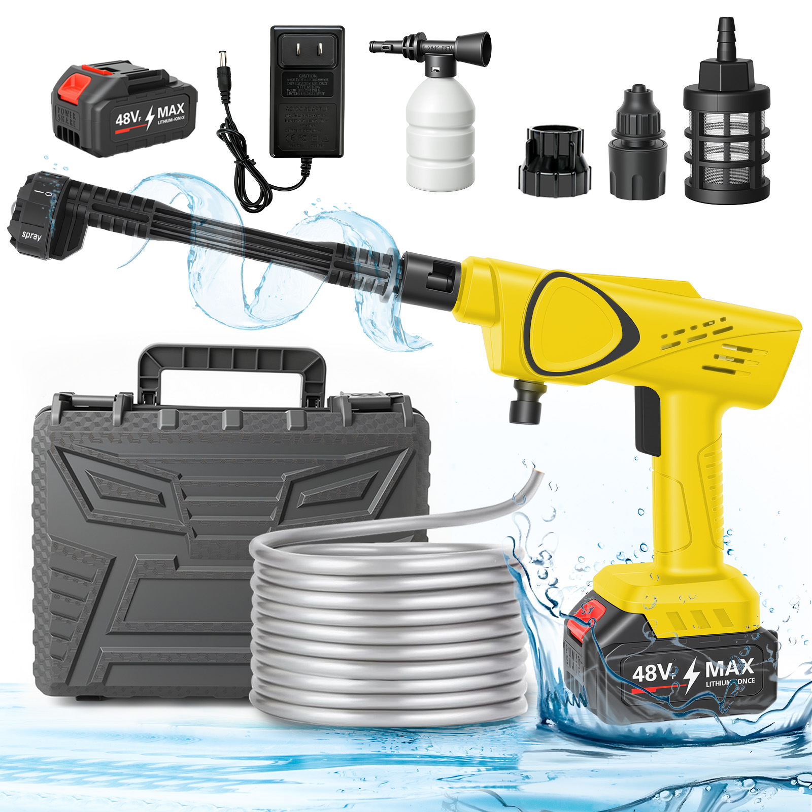 21V Portable Cordless Pressure - مراجعة Car Shampoo Ph وسعره