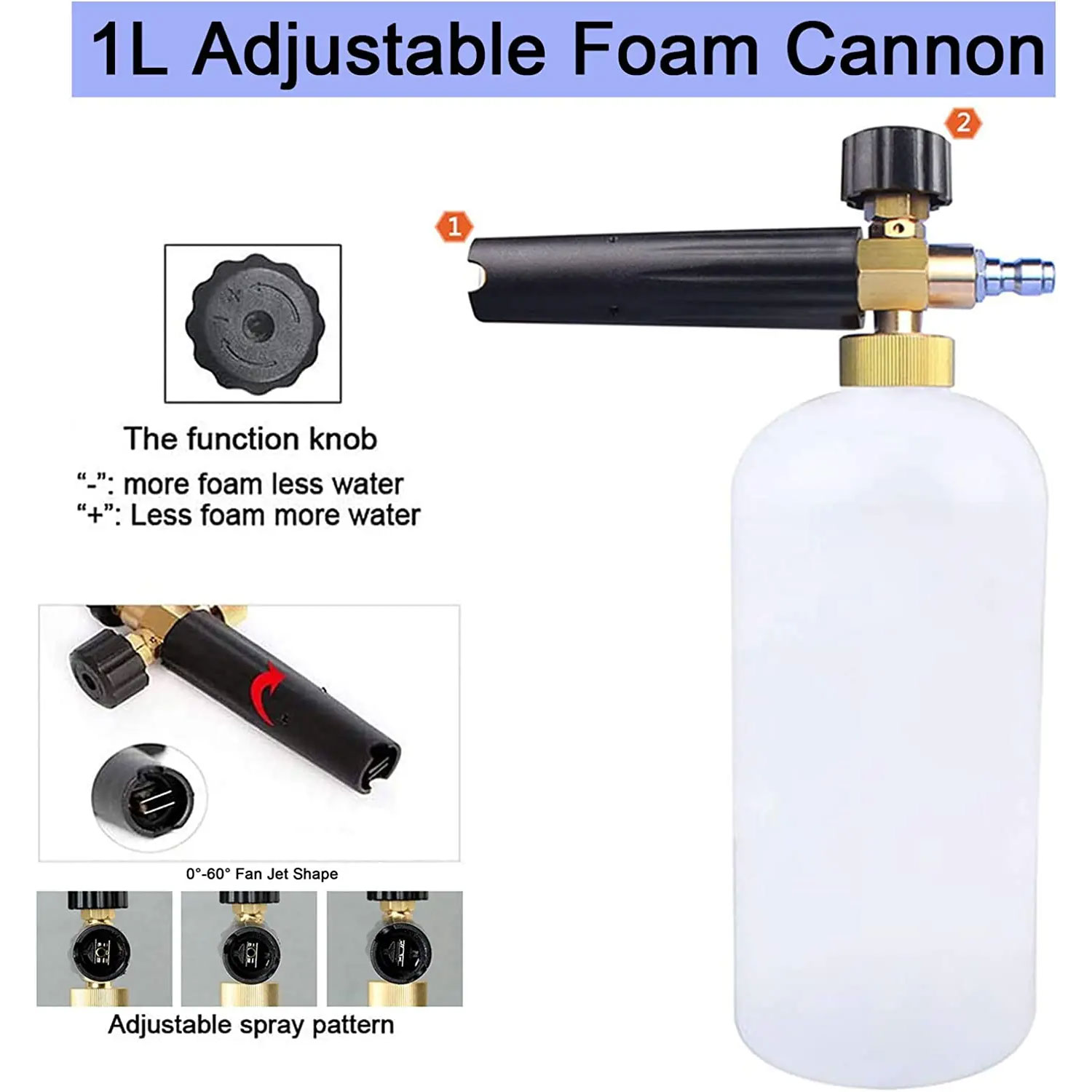 Snow Foam Cannon with 1/4 Inch - مراجعة Foam Cannon Car Wash وسعره