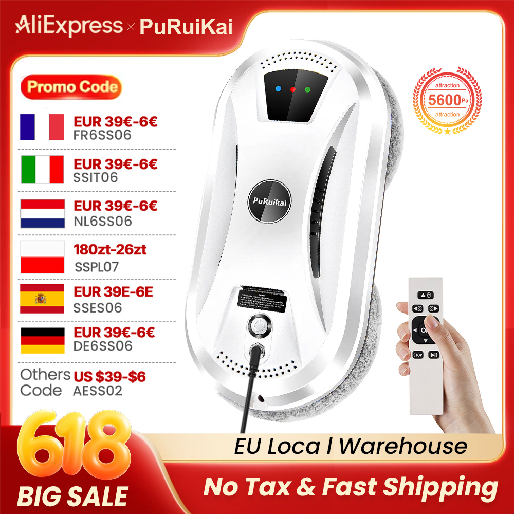 PuRuiKai AI Window Cleaning Ro - مراجعة Glass Cleaner Streak وسعره