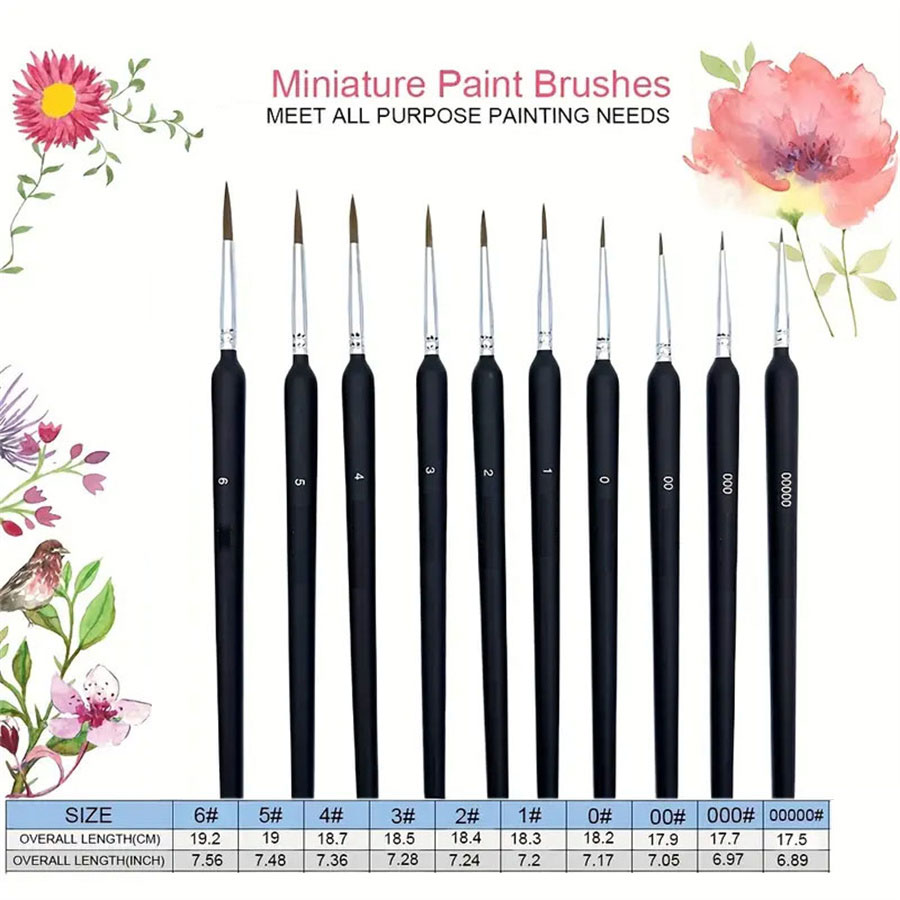 10pcs Miniature Paint Brushes, - مراجعة Detailing Brush Set وسعره