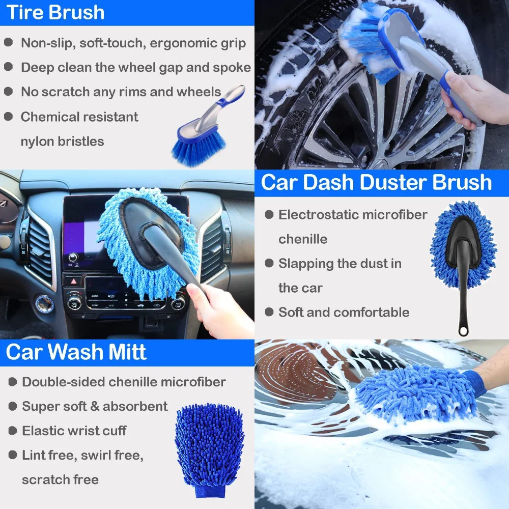 Car Wash Brush Set Detailing B - مراجعة Dirt Brush Interior وسعره